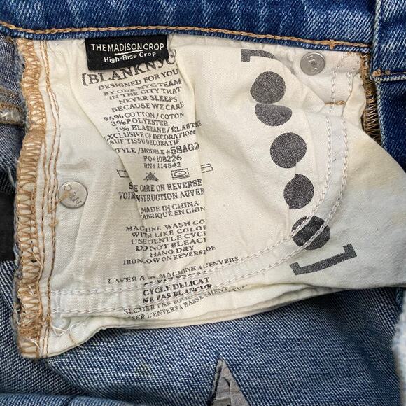 Blank NYC Jeans Womens Size 24 The Madison Crop with Stars Medium Wash - Picture 7 of 10